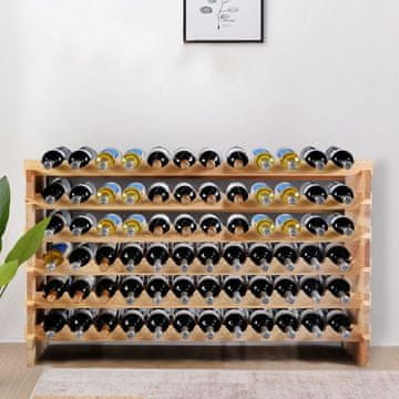 Costway Leseni regal za vino za 72 steklenic