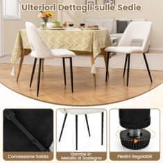 Costway Set 2 jedilnih stolov 48,5x57x85 cm bež