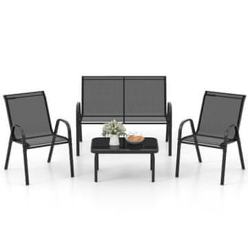 Costway Set vrtnega pohištva 4-delni 51x71x35 cm siva