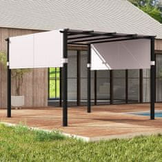 Costway Pergola z ravno streho 305x305 cm sivo z zložljivo streho in robustnim kovinskim ogrodjem