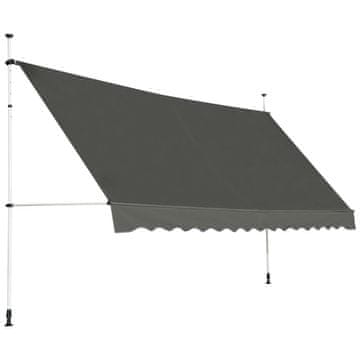 Costway Teleskopski nosilec balkonske tende 395x120 cm