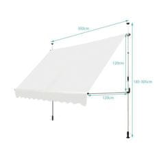 Costway Raztegljiva balkonska senčnica 300x120 cm