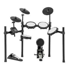 Costway Zložljivi bobni z mrežastimi blazinicami 21 cm, činelami 24,5 cm, 225 zvoki, 30 demo, metronom, USB MIDI, bas boben, 2 palici