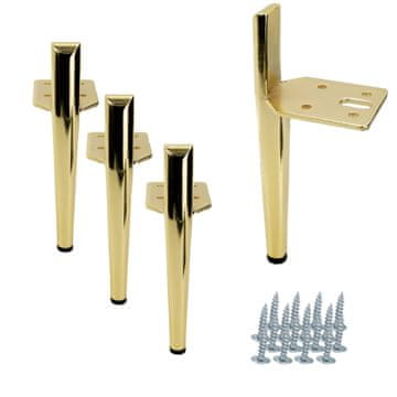 BB Komplet 4 nog za pohištvo Pin gold krom designer leg 15 cm