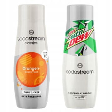 SodaStream Sirup Orange Zero brez sladkorja + koncentrat Mountain Dew