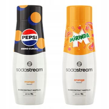 SodaStream Komplet dveh koncentratov, sirupov za vodo. Pepsi MAX Mango + Mirinda
