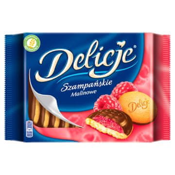 Mondelez Delicje Szampańskie Biskvit z malinovim želejem oblit s čokolado 294 g