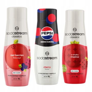 Komplet 3 sirupov Sodastream Gozdni sadeži + Pepsi Max Češnja + Malina Zero