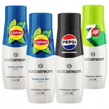 SodaStream Sirupi 2x ledeni čaj limona + Pepsi Max + 7UP Free brez sladkorja