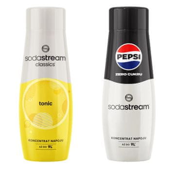 2x sirup SODASTREAM TONIC + koncentrat vode PEPSI MAX BREZ SLADKORJA