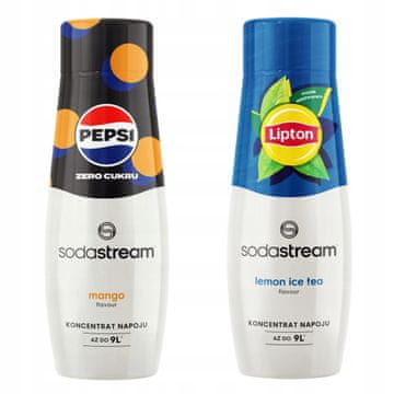 SodaStream Komplet dveh koncentratov. Pepsi MAX Mango + Lipton Ice Tea Limona