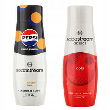 SodaStream Komplet dveh koncentratov in sirupov za vodo. Pepsi MAX Mango + Cola
