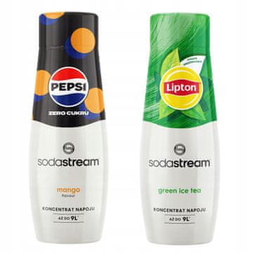 SodaStream Komplet dveh koncentratov. Pepsi MAX Mango + Lipton Ice Tea Green