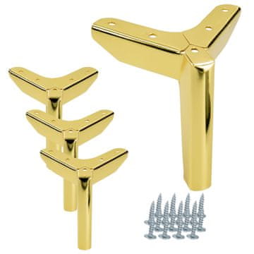 BB Komplet 4 pohištvenih nog Anchor Loft zlate barve, višina 12 cm
