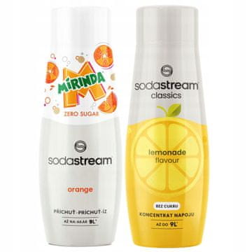 SodaStream Mirinda Zero + Limonada, komplet sirupov brez sladkorja za avtomat s sodo