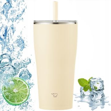 Zojirushi SX-HA72H-CM 720 ml bež termo vrček s slamico za avto