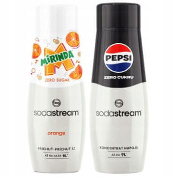 SodaStream Mirinda Zero + Pepsi Zero komplet sirupov za avtomat s sodo, 2 kosa.