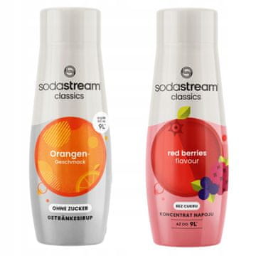 SodaStream Komplet 2 koncentratov Orange Zero + rdeče jagode
