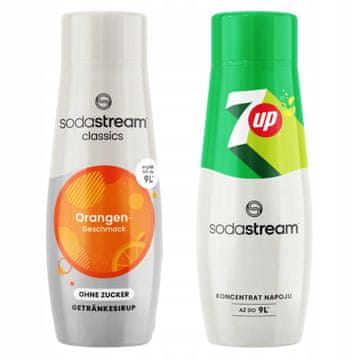 SodaStream Sirupi Orange Zero brez sladkorja, pomaranča + koncentrat 7UP