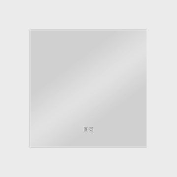 Northix Lux Vanity LV-2713: Stensko kvadratno kopalniško ogledalo z zaščito pred zarositvijo in osvetlitvijo od zadaj - 60 x 60 cm