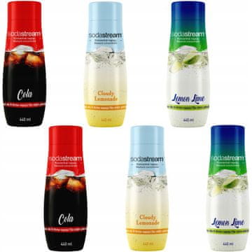 SodaStream Komplet 6 koncentratov 2x (Cola + Limona-Limeta + Limonada)