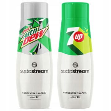 SodaStream 7Up + Mountain Dew Diet soda sirup set 2 kosa.