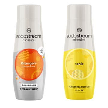 SodaStream Komplet dveh koncentratov: pomarančni sirup, Orange Zero + tonik