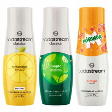SodaStream sirupi Mirinda + Limonada + Mojito za avtomat s sodo 3 kosi.