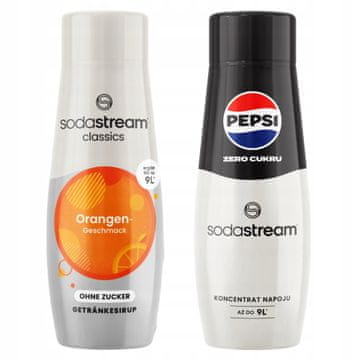 SodaStream Sirupi Orange Zero brez sladkorja Pomaranča + Pepsi Max Cola