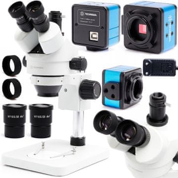 Stereomikroskop 7-45x 10HT (bel) + USB kamera T250 5MP