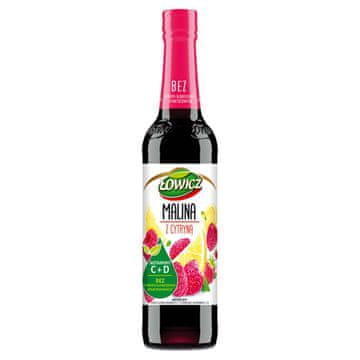 Agros Łowicz Prehransko dopolnilo malinov sirup z limono 400 ml