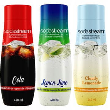 SodaStream Komplet 3 koncentratov : Kola + Limona-Limeta + Limonada