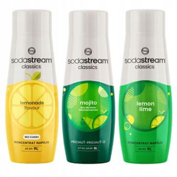 Sirup za aparat za limonado, limono, limeto in mojito SodaStream