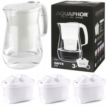 shumee Vrč za filtriranje Aquaphor Onyx 4,2 l + 3 kartuše, bel