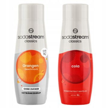 SodaStream Sirupi Orange Zero brez sladkorja, pomaranča + kola