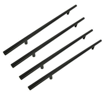 BB 4 x Pohištveni ročaj za ograjo 256 mm črne barve