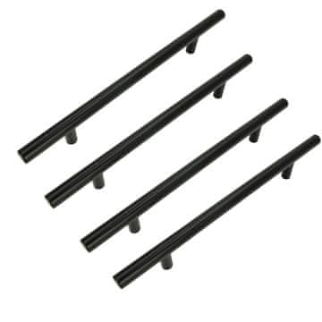 BB 4 x Pohištveni ročaj za ograjo 160 mm črne barve