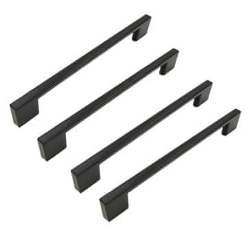 BB 4 x Ročaj za pohištvo črne barve 160 mm kovinski