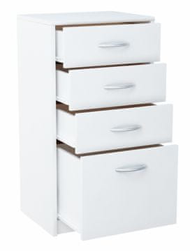 BE Predalnik, omarica, 45 cm, 4S, BELA, 4 predali, polica