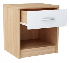 BE Nočna omarica, nočna omarica, 1S, BELA-SONOMA, komoda
