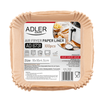 Adler PAPIRNI VLOŽEK ZA CVRTILNIK 16 cm | AD6731
