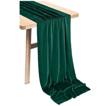 ZELEN žametni prt za BOŽIČ 40x275 cm