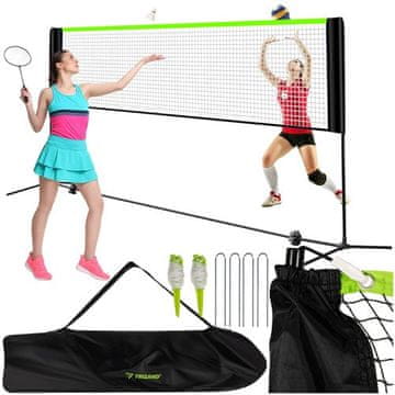 Northix Prenosni nastavljivi komplet mrež za odbojko, badminton in tenis