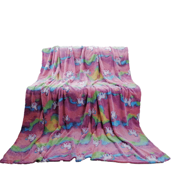 Cotton World Odeja, ki se sveti v temi 150x200, konj na fluorescentno roza ozadju