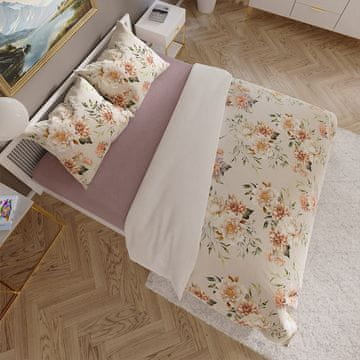 Posteljnina 220x200, bombažni saten, pastelne barve, cvetje Manila