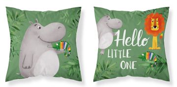 Detexpol Prevleka za vzglavnik za dojenčka 40x40 Safari ZOO Hippo COTTON