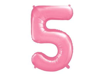 PartyDeco Folija balon številka "5" roza 86 cm