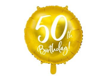 PartyDeco Folija balon za 50. rojstni dan zlat 45 cm