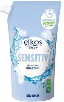 Elkos tekoče milo za občutljivo kožo 1 l