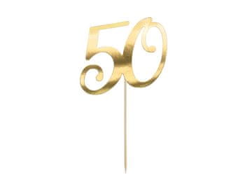 PartyDeco Okras za torto "50" zlat